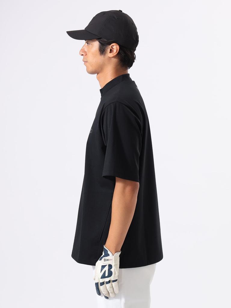 Beams Golf Orange Label Mock Neck Shirt with Drawcord Size S Men's Half-Zip Hem, Stretch, Black,