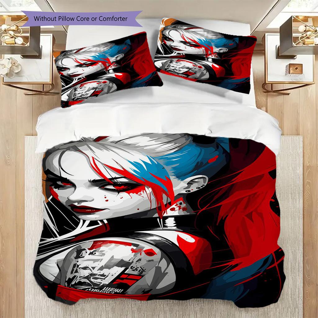 Harley Quinn Chaos Colorful Adventure Bedding 1 Duvet Cover 2 Pillowcase Without Core Christmas Birthday Gift Duvet Cover And Pillowcase