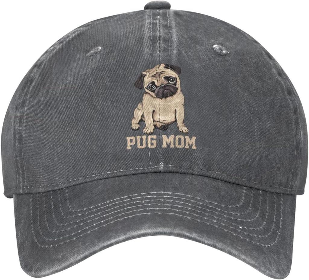 Mopsmamma Hund Dam Denim Baseballkeps Mamma Truckerkeps för Kvinnor Unisex