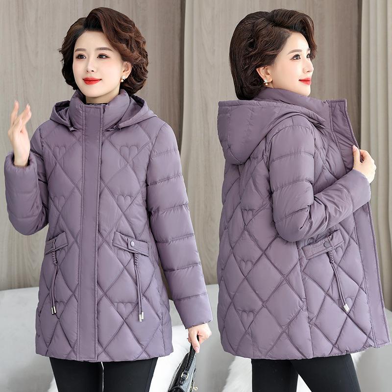 Modern Style, Middle-aged and Elderly Women's Winter Cotton Jacket, New Style, Wide Wife's Autumn and Winter Coat, Thickened