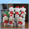 Adorable Blush Christmas Bear Plush Ornament Cute Jointed Teddy Bear Keychain