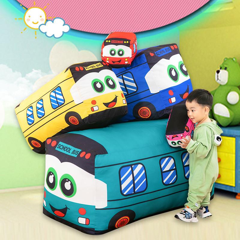 Adorable Plush Bus Toy Pillow Cartoon Design Kids Room Decor Birthday Gift