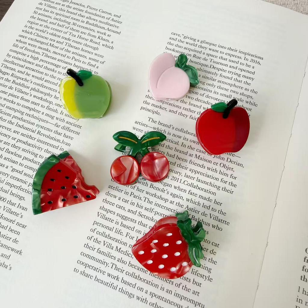 Summer Fruit Hair Clips: Cherry, Strawberry, Grape Claw Clips - Cute & Sweet Accessories