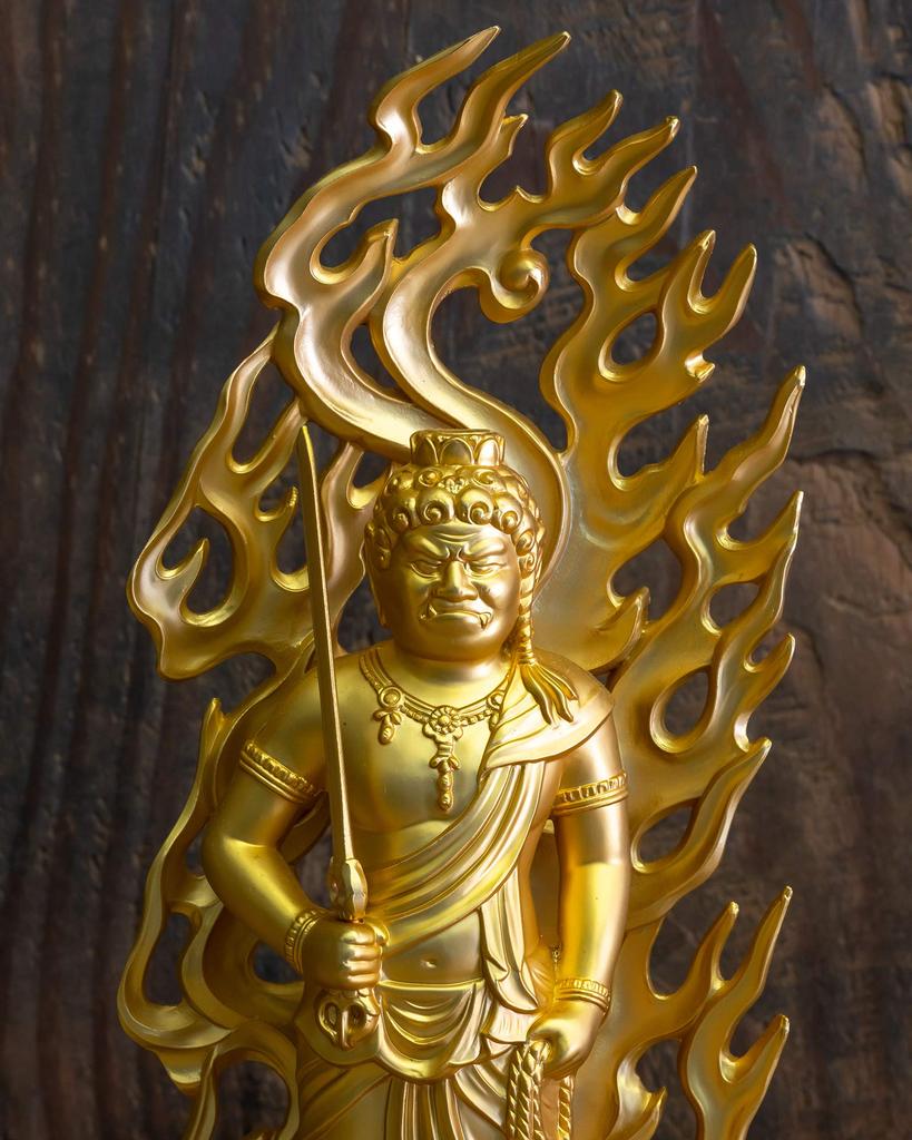 Acala Buddha 21cm by Sculptor Shuun Original Model In the Year of the Guardian Deity of the Chinese Takaoka Bronze Statue, (gold Plated/24k Gold),