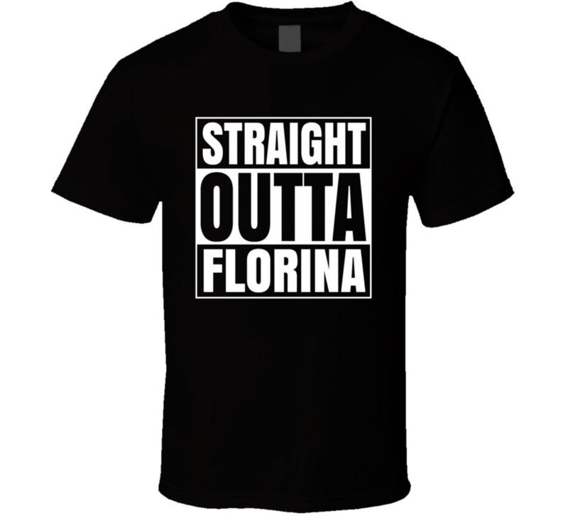 Straight Outta Florina Greece Funny Unisex T-Shirt XXL