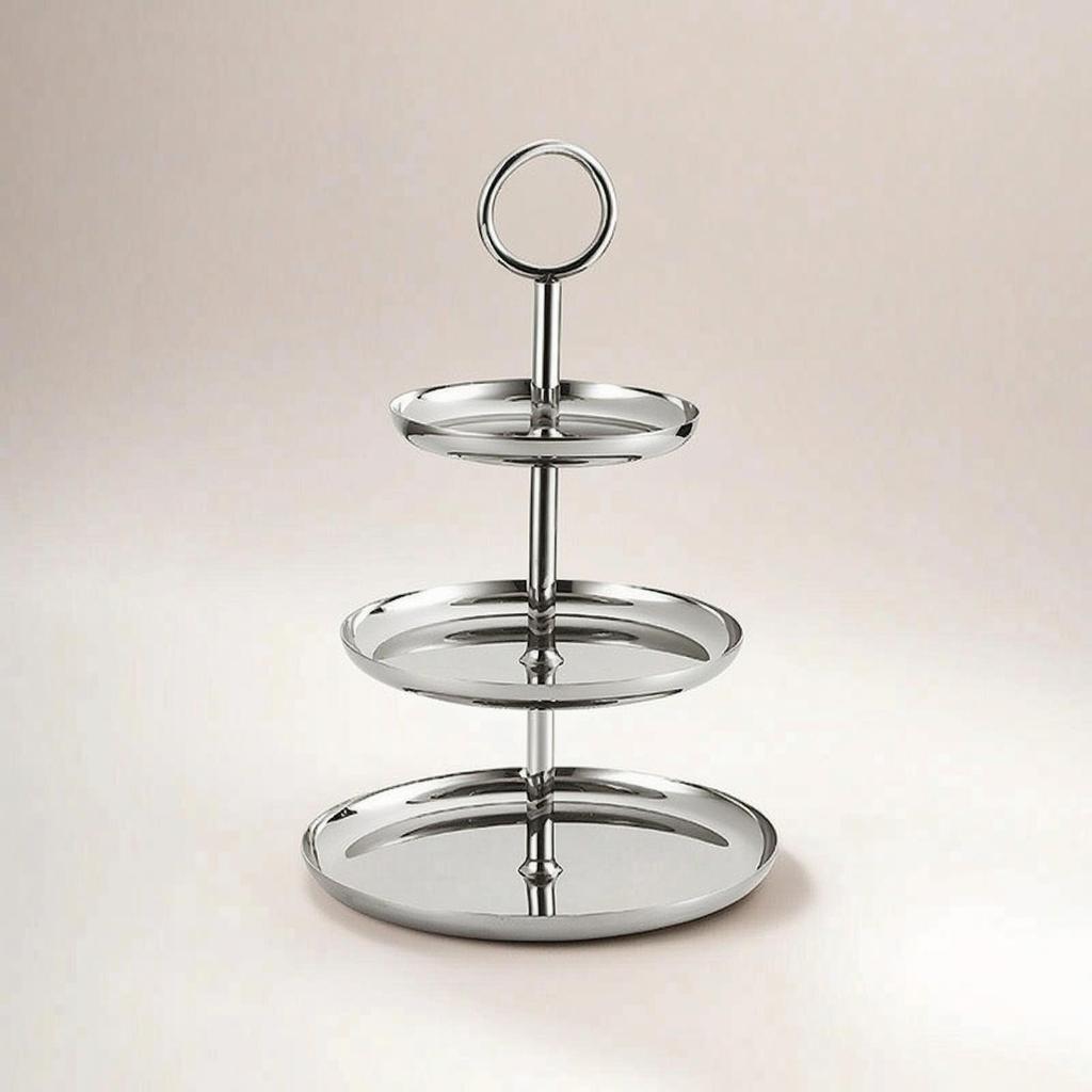 3Tier Dessert Stand Stainless Steel ThreeTier Serving Mirror Polished Tiered Tray for