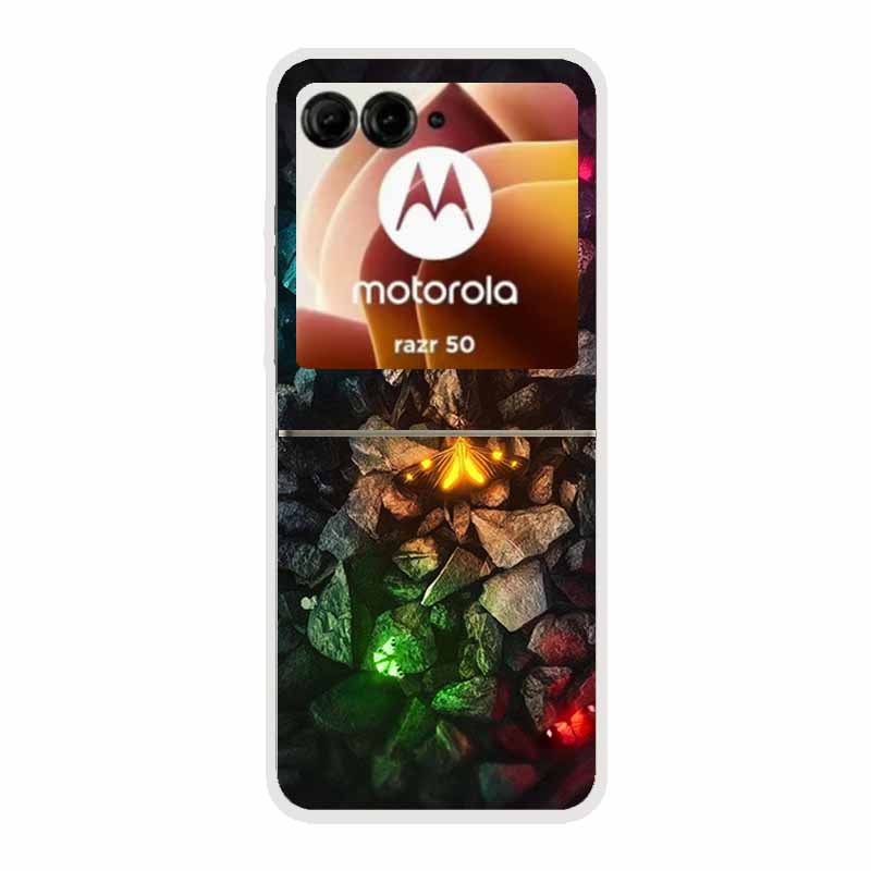 For Moto Razr 50 Case Clear Plastic Hard Painted Space Transparent Phone Covers for Motorola Razr 60 50 Coque Razr 2024 PC Cases