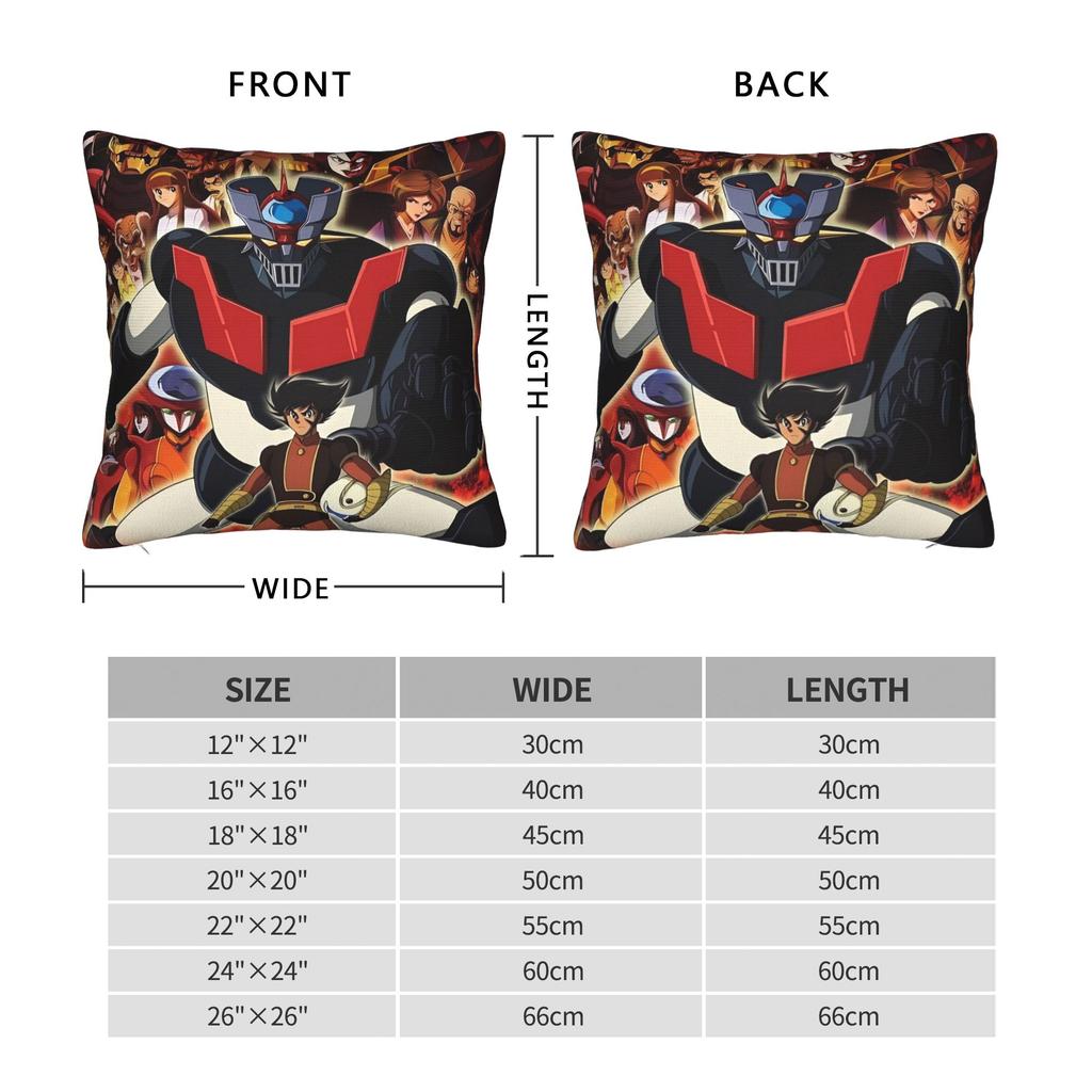 Ufo Robot Grendizer Pillowcase Soft Polyester Cushion Cover Decorative Throw Pillow Case Cover Bedroom Zipper 18''