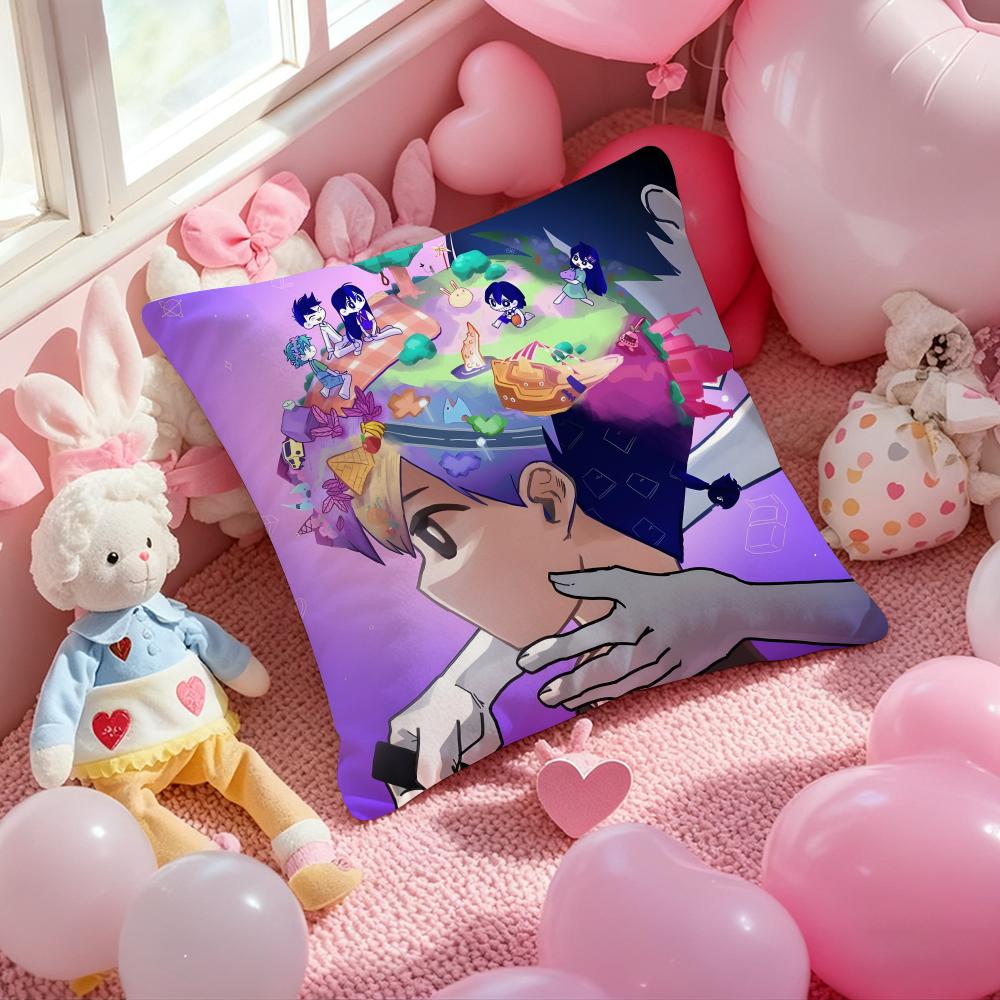 Game Anime O-Omori Cushion Cover Pattern Printed Pillowcase for Living Room Sofa Cushion Cover & Bedroom Decor