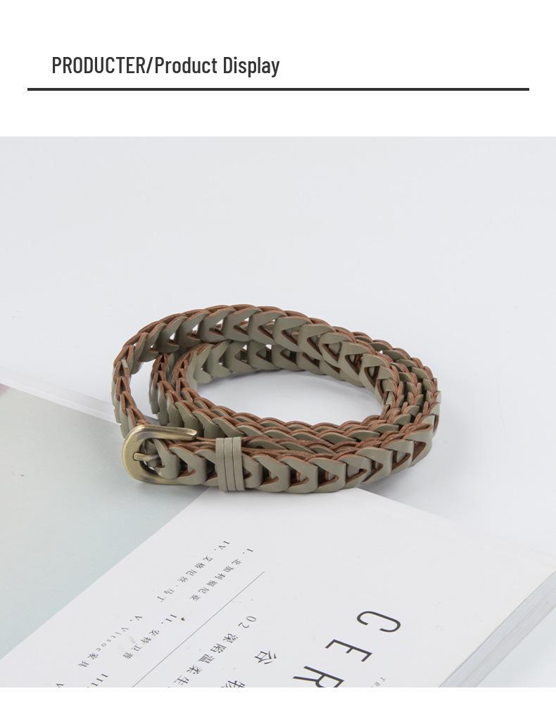 Women's Braided Belt: Retro Style for Sweaters, Skirts, and Jeans, No-Hole Design, One Piece