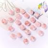 Perline in Ceramica Dipinta Tulipano e Farfalla Rosa Retrò per Braccialetti e Collane Fai da Te