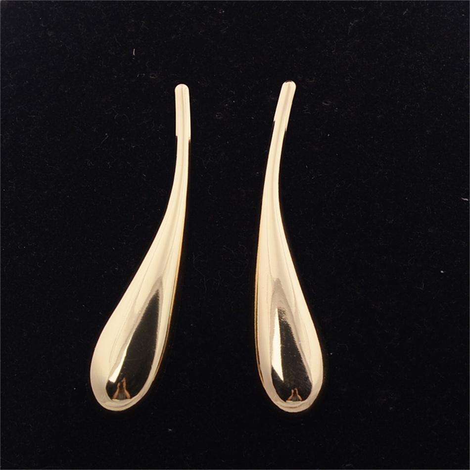 Smooth Big Water Drop Long Earrings for Women Simple Fashion Geometric Metal Golden Long Ear Jewelry Mujer Brincos