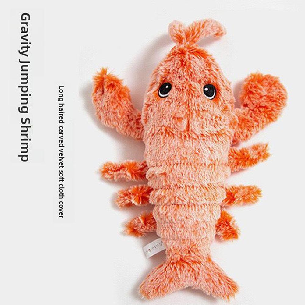 Cat Toys Electric Lobster USB Rechargeable Simulation Jumping Shrimp Plush Electric Pet Teasing Cat Dogs Toys Wiggly Lobster