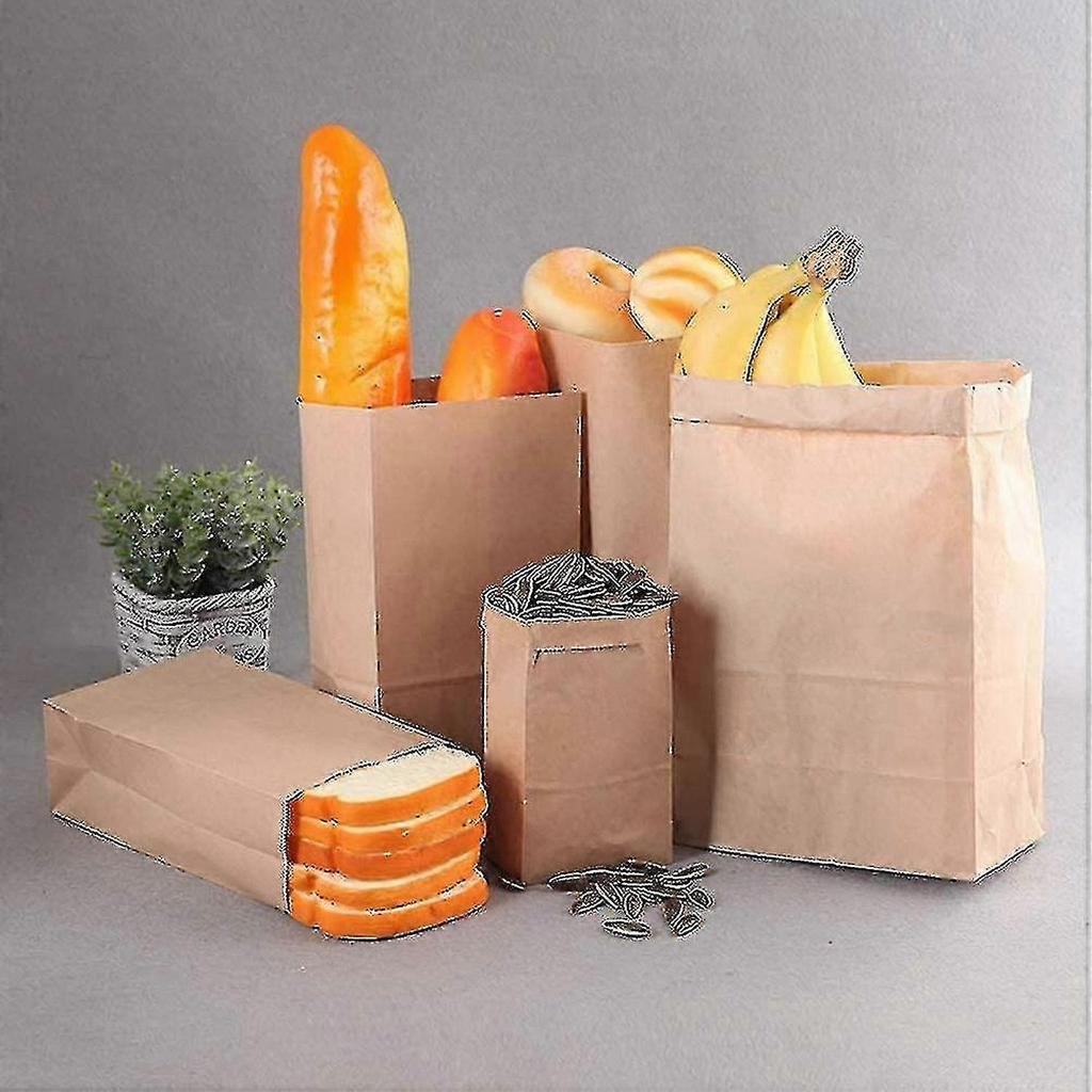 100 X Brown Paper Bags, Large Kraft Paper Bags With Bottom, Gift Bags For