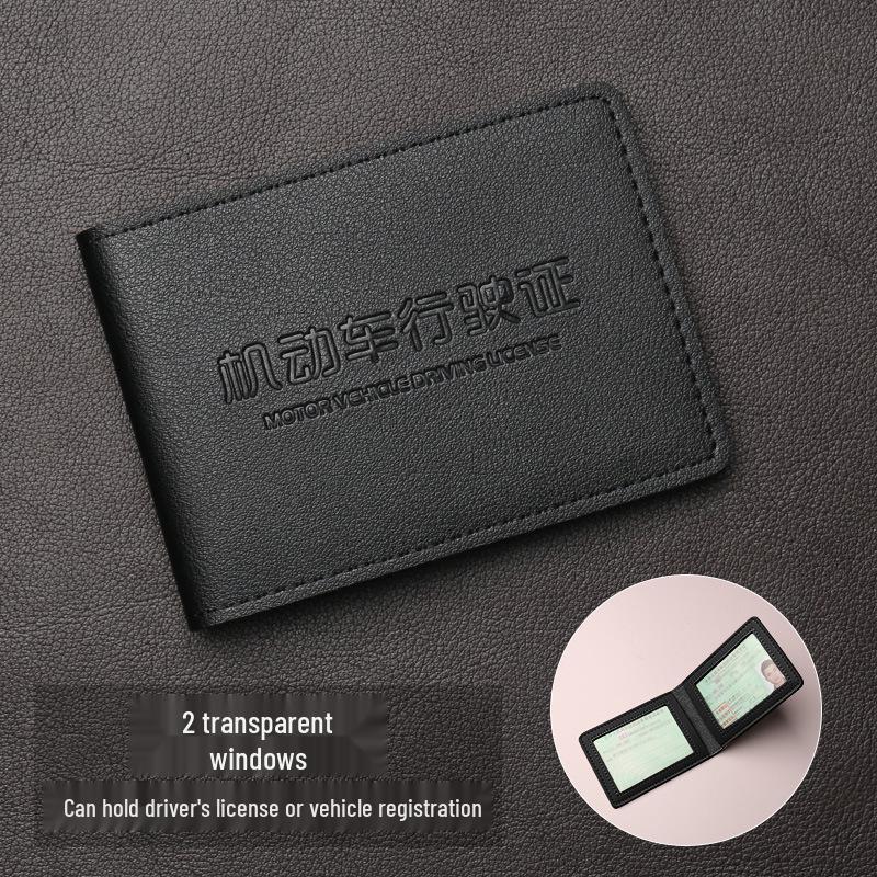 Men's Leather Dual Card Holder & Driving License Sleeve