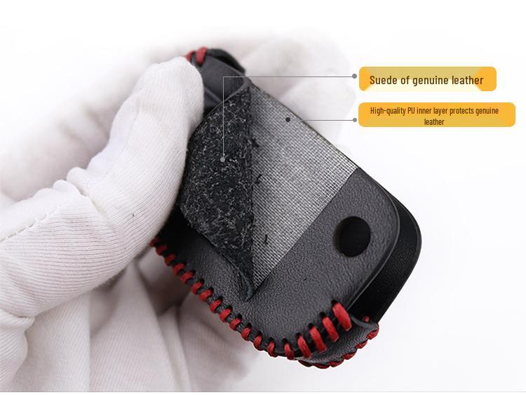 Genuine Leather Key Cover for 2019 Benteng X80 Car - Men's Key Bag with Buckle