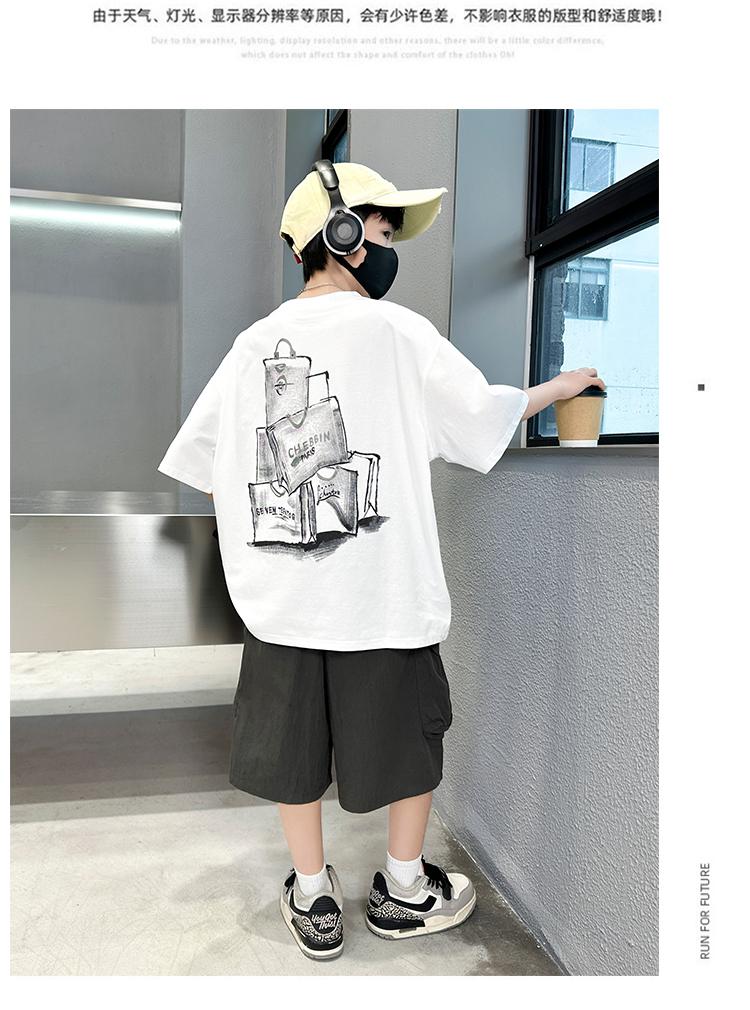 Boys' Short sleeved Set Summer Thin Edition 2026 New Children's Clothing Rascal and Handsome Casual Sportswear Boys' Summer Fashion
