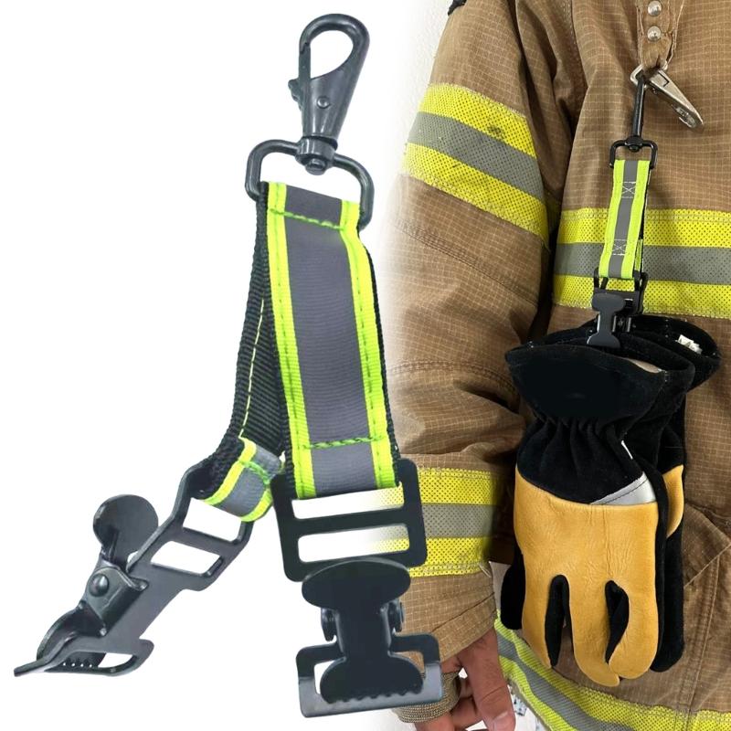 Firefighters Gloves Clip Strap Easily Install Reflective Gloves Holder Strap for Firefighting Use