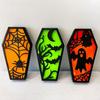 Yousheng Halloween Casket Decor, DIY Bat Ghost Ornament with Lights, Spooky Graveyard Scene Prop for Party Home Haunted