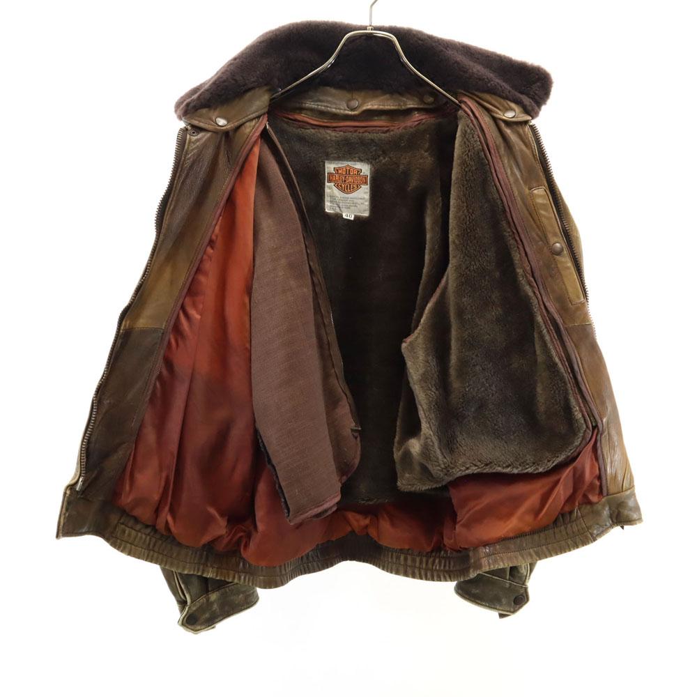 HARLEY DAVIDSON 90s Old Flight jacket 40 Brown With liner Men's Used