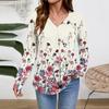 Women Long Sleeve Tops Dressy Casual V Neck Tshirts Basics Tee Vacation Fall Fashion Clothes