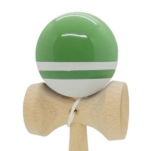 Kendama MY-KENDAMA Original MKV-07 Half Line Glossy Finish Green White Made Natural Wood Standard Size.