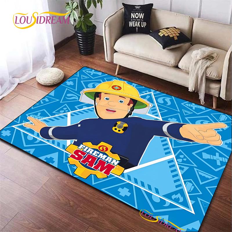 British Classic Animated Fireman Sam Carpet for Living Room Bedroom Area Rugs Kitchen Door Kids un-slip floor Mats birthday gift
