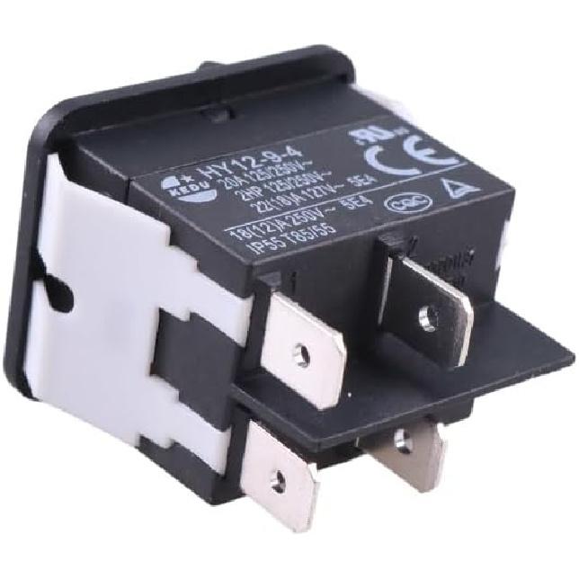 DVPARTS 106066 Rocker on/off switch Compatible with Proteam 106066 Super Coach Black Rectangular 4 Terminals On/Off Switch