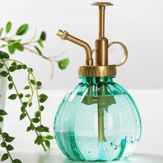 Vintage Spray Bottle Pumpkin Shape Plant Mister Retro Hand Pump Fine Mist Spray Bottle for Indoor Plants Succulents Orchids Ferns