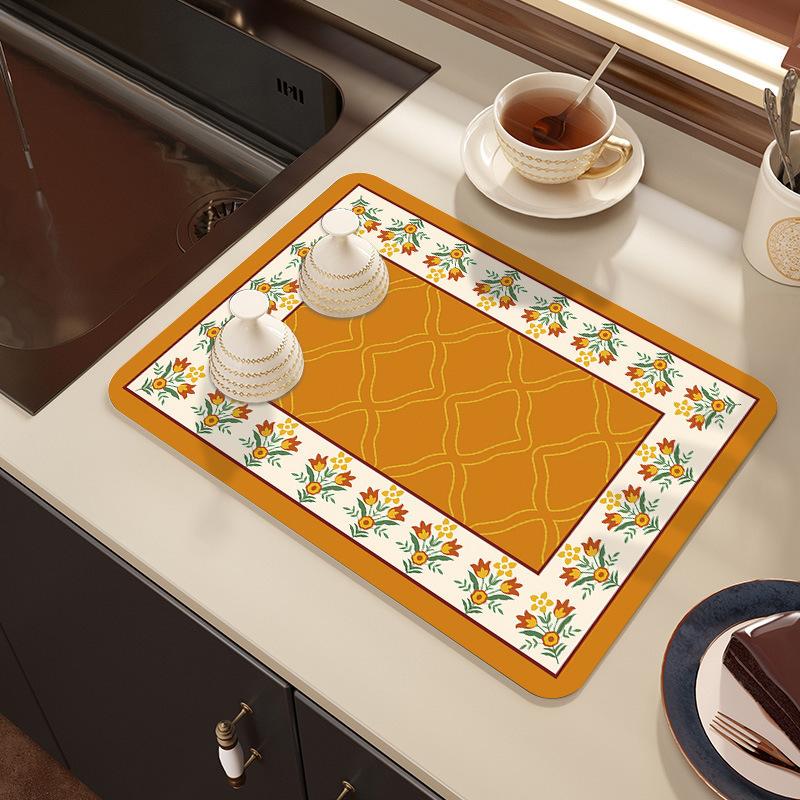 50*80CM Schlamm Absorbierend Schnell Trocknend Hitzebeständig Rutschfest Geschirrabtropfmatte Tischset Kaffeematte