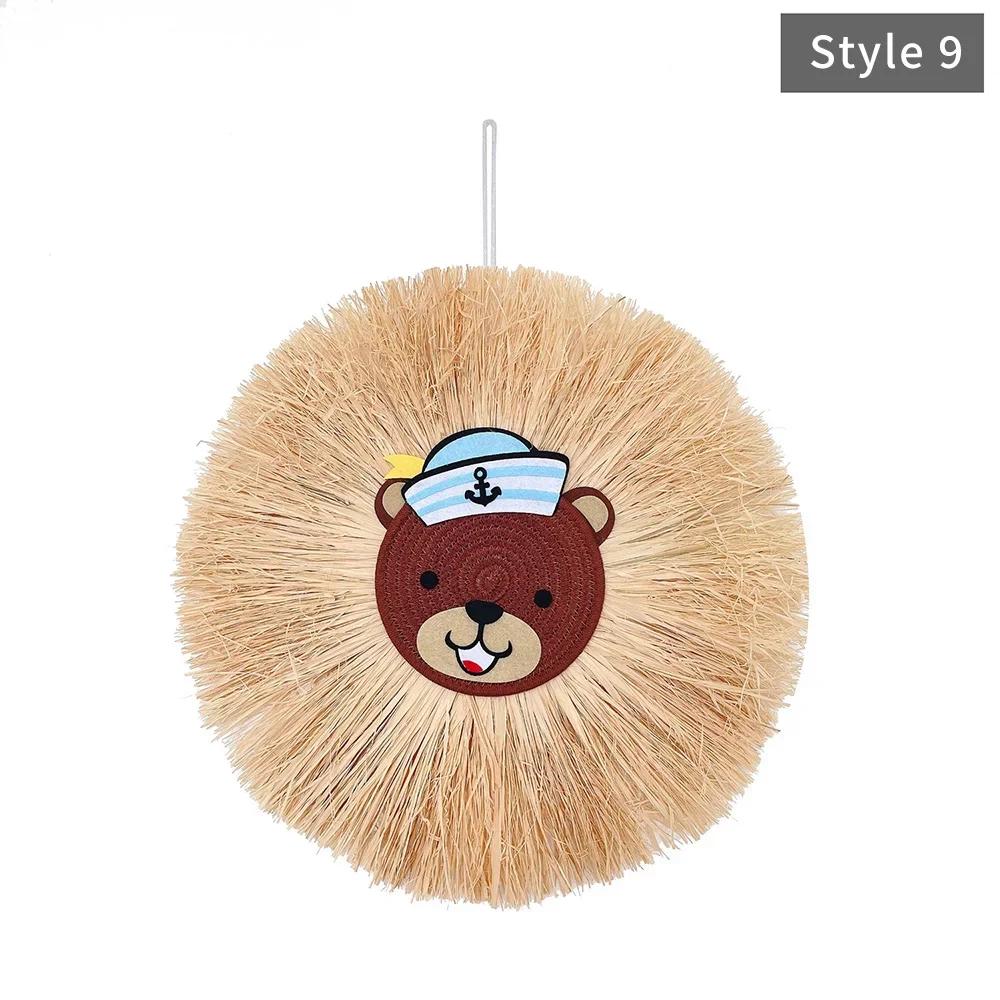 INS Decor-Nordic Home Decoration, Cotton Lafite Woven Tiger Lion Pendant,Wall Ornament for Nursery,Children,Kid Room Decoration