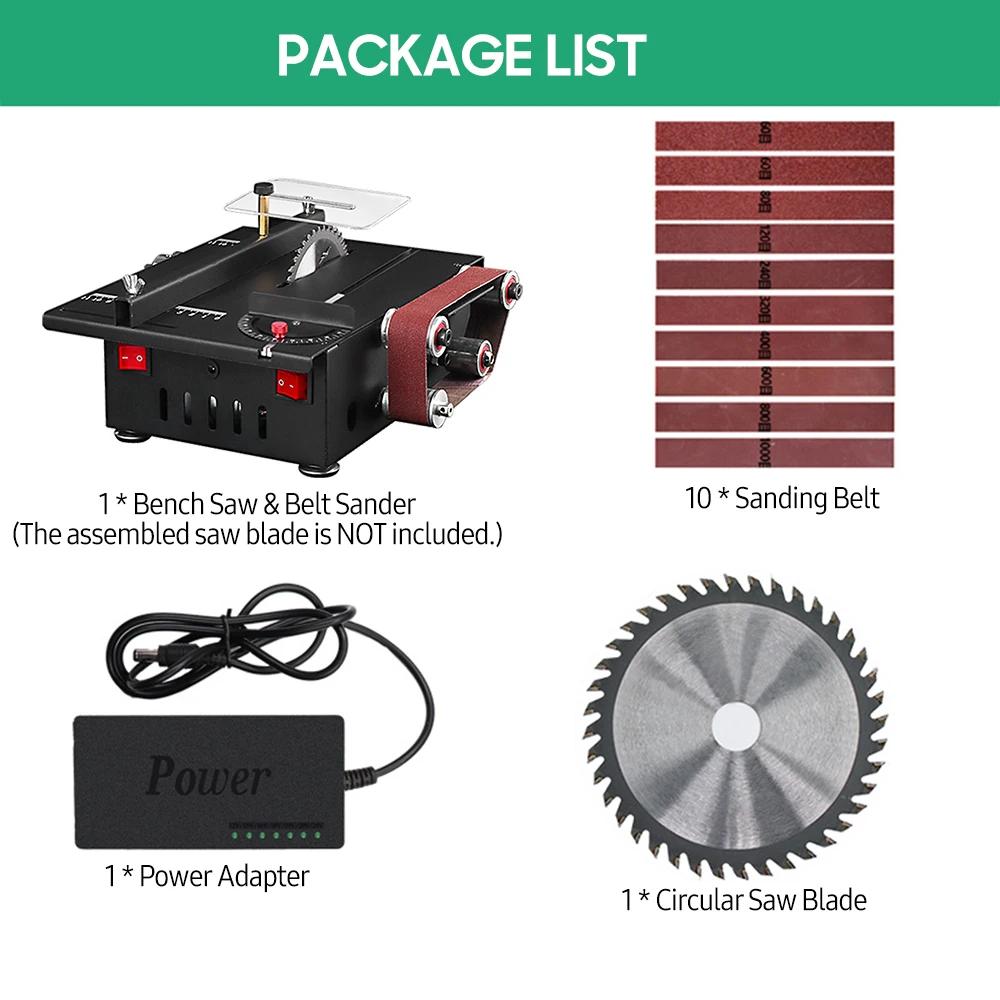 200W Dairesel Tezgah Testeresi Mini Tezgah Testeresi ve Bant Zımpara Değişken Hızlı 30mm Kesme Derinliği Ahşap Plastik Taş Metal Bıçak İçin