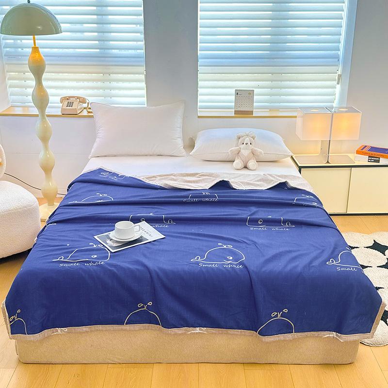 

Весенне-летнее хлопковое одеяло, тонкое одеяло, одеяла для взрослых, детское королевское одеяло, лоскутное покрывало, роскошное покрывало для кровати 200x230 см, домашний декор 150X200cm Thin Quilts темно-синий