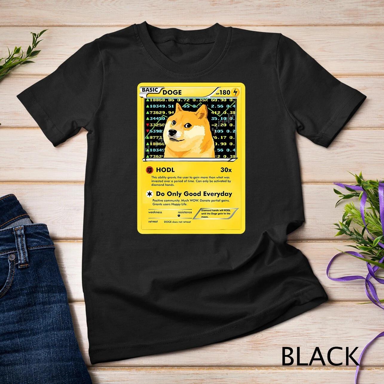 Funny Dogecoin T-Shirt Doge HODL Card Crypto Meme Men Kids Unisex T-shirt S
