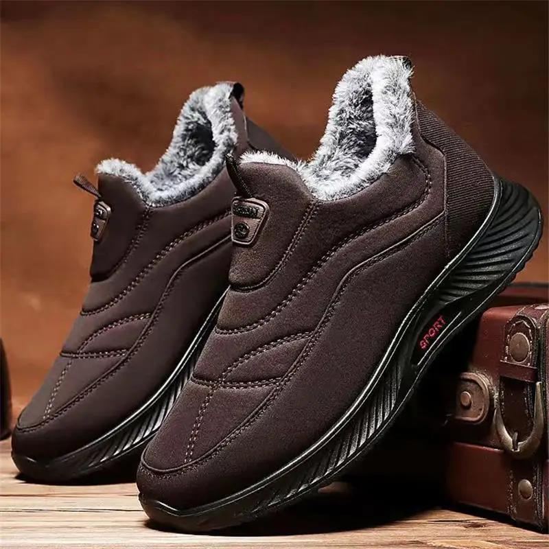 

Мужские зимние ботинки, зимние ботинки без застежек для мужчин, походные ботинки, водонепроницаемые, теплые и нескользящие, мужские повседневные ботинки из хлопка, размер плюс 44 39