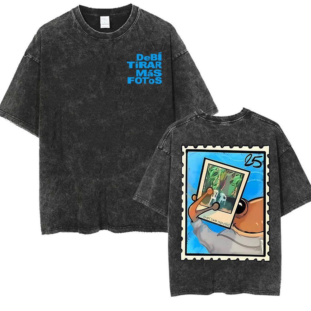 Wholesale Rap Bad Bunny DTMF World Tour Oversized Tshirt for Men Luxurious Fashionable Retro Washed Hiphop Pure Cotton Tshirt