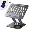 SET Aluminum Laptop Stand 360 Smartphone Stand Black