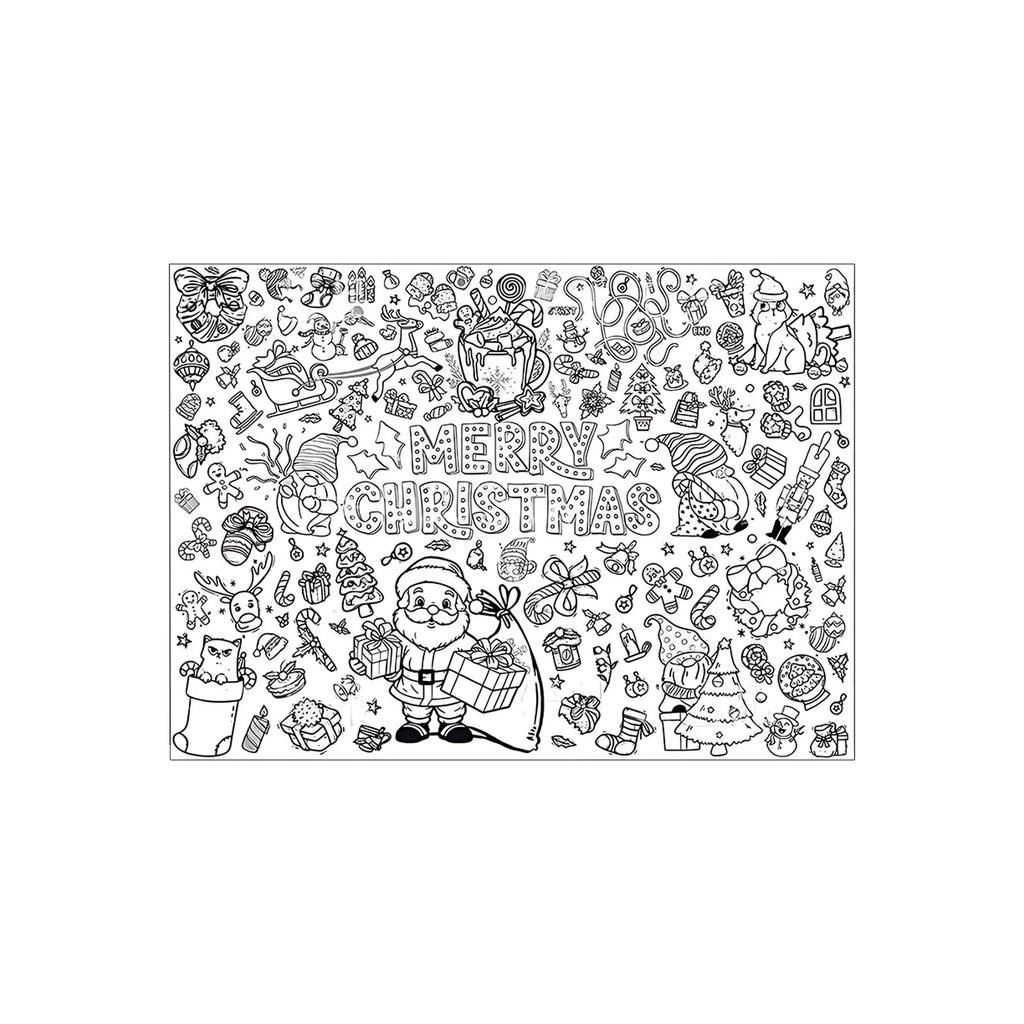 43×31 ZollWeihnachtsposter Ausmalen DIY Kinderparty Papier Doodle Tischdecke