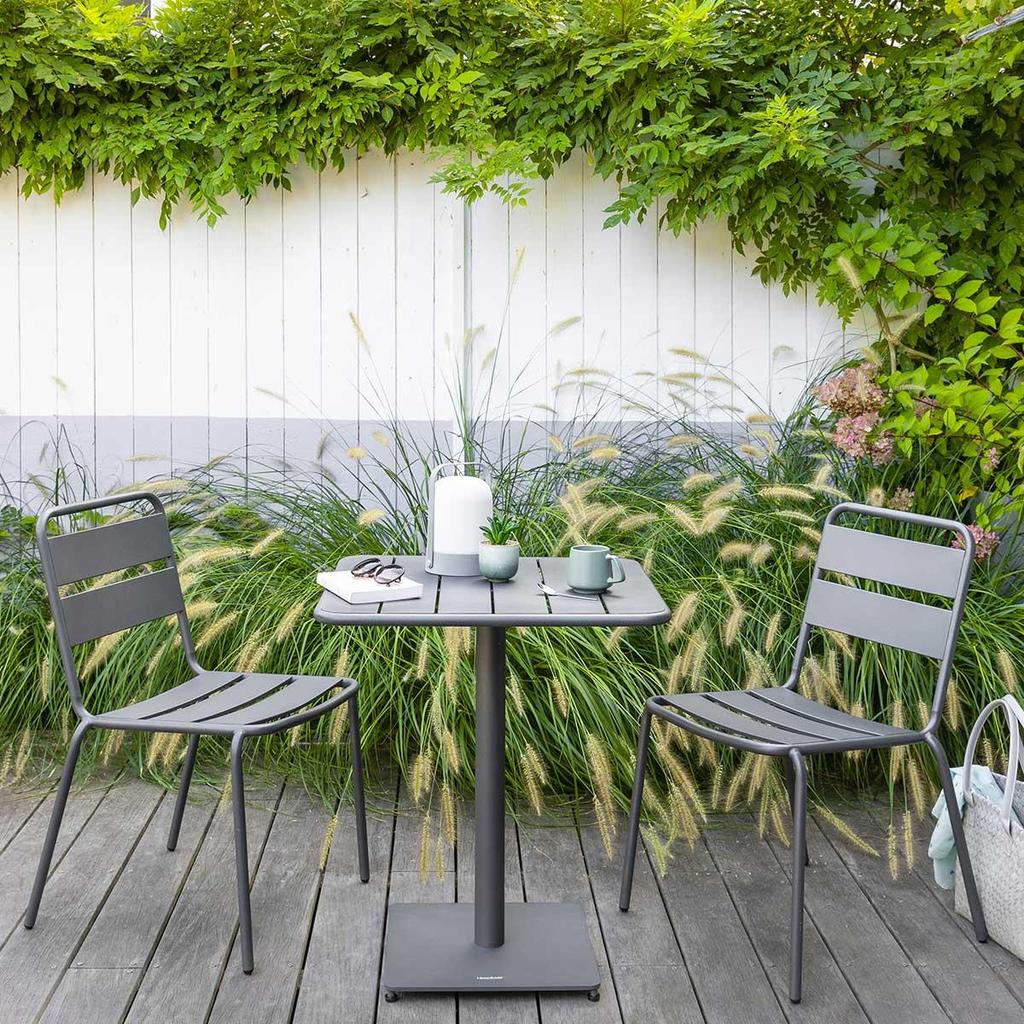 Phuket GARDEN TABLE graphite STEEL 65x74cm