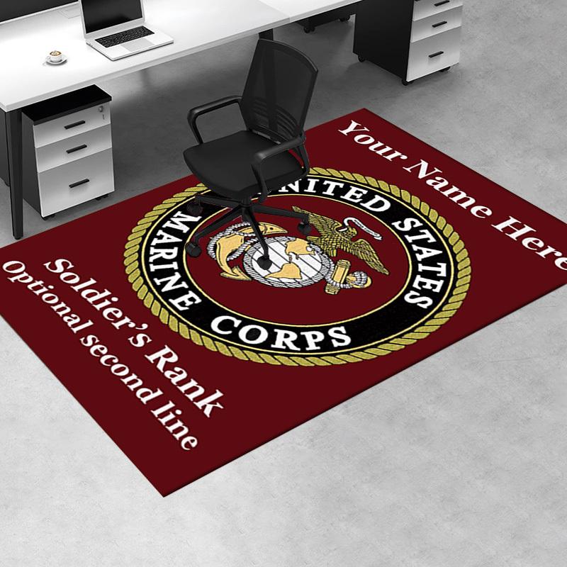 Office Carpet: Marine Corps Emblem Sofa Rug, Chair Protection Blanket