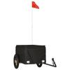 VidaXL Remorque de Vélo, Chariot de Transport avec Barre, Remorque de Bicyclette avec Drapeau Jardin Terrasse Extérieur, 94080