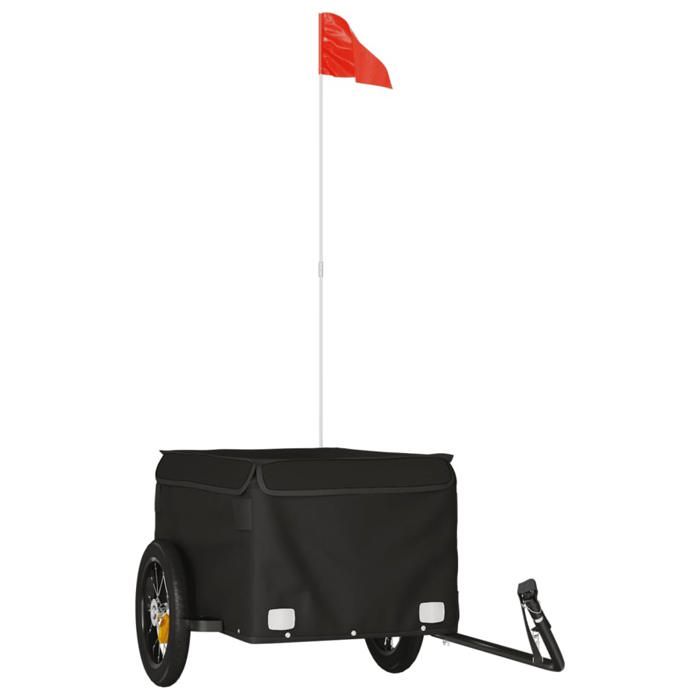 VidaXL Remorque de Vélo, Chariot de Transport avec Barre, Remorque de Bicyclette avec Drapeau Jardin Terrasse Extérieur, 94080