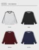 American Retro College Style Striped Pullover: Loose Fit, Round Neck, Long Sleeve Sweatshirt