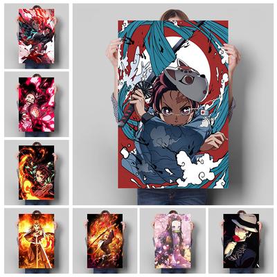 Demon Slayer obraz do dekoracji mural z postacią z anime plakat na płótnie malarstwo i wydruki artystyczne na ścianę do pokoju dziecięcego do nowoczesnego wystroju domu
