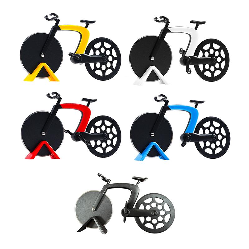 Creative Pizza Cutter Bicycle Shape Pizza Cutter Reusable Pizza Slicer Picnic Practical Stainless Steel Kitchen Accessories