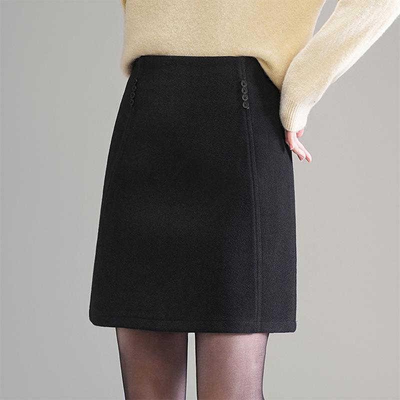 Women's High-Waisted A-line Sheath Skirt, Elegant Hip-Hugging Design for Autumn/Winter 2025