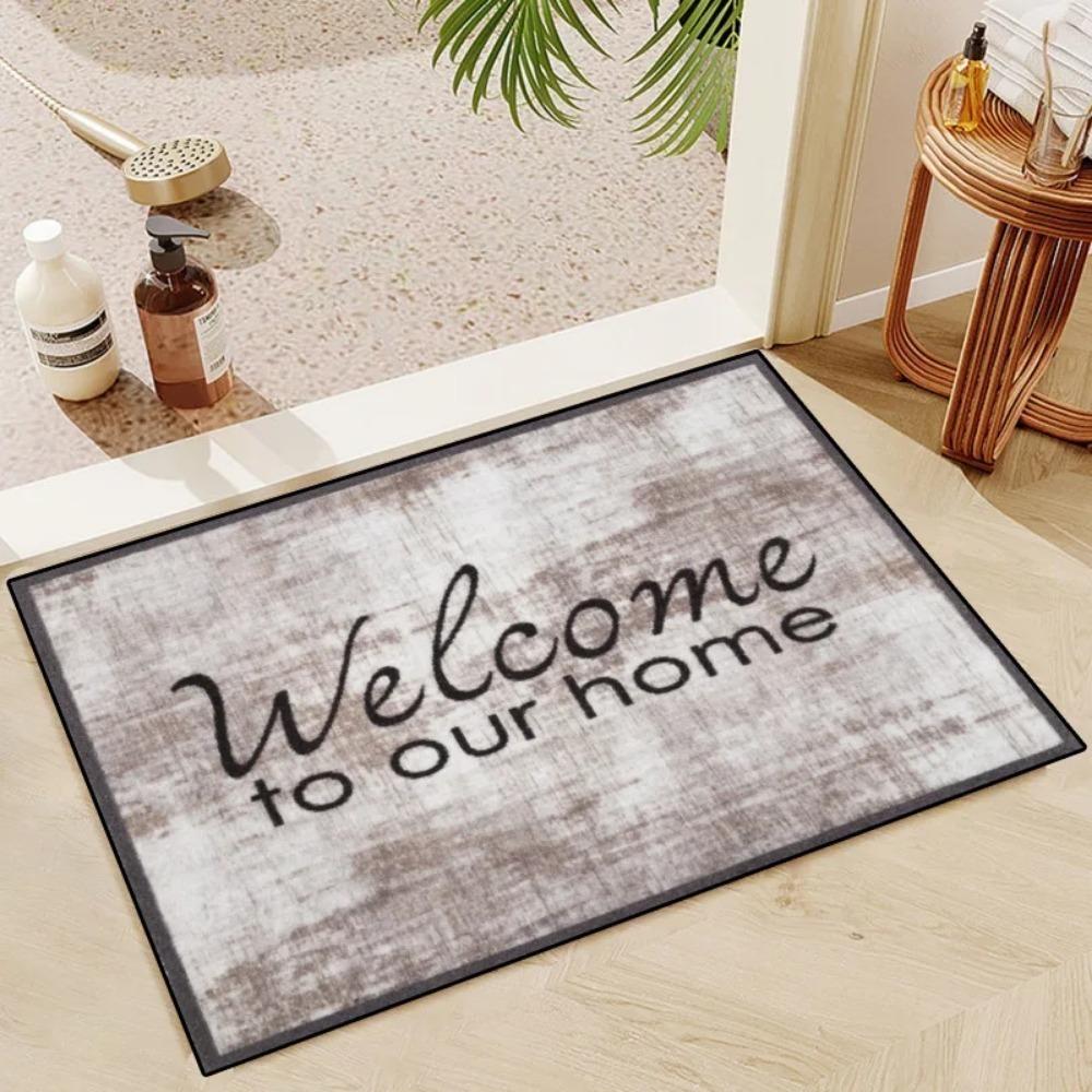 VIKAMA 40*60CM 3D Wood Grain Flower Floor Mat Entrance Door Mat Foot Mat Valentine's Day Flower Decorative Floor Mat
