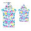 Rainbow Scale Microfiber Beach Towel Quick Dry Hooded Cloak Wetsuit Towels Adult Kids Parent-Child Poncho Bathrobe for Swim Surf