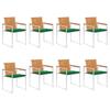 VidaXL Garden Chairs 8 Pcs with Cushions Solid Acacia Wood