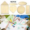 100Pcs Wood Circles, Unfinished Pieces Round Discs, for crafts, Painting, Staining, Home Decor